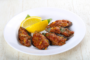Baked mussels