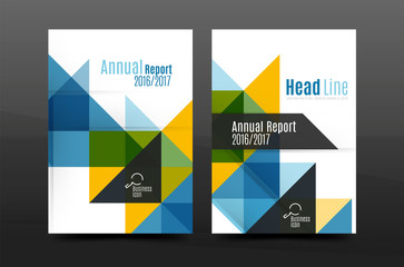 Colorful geometry design annual report a4 cover brochure template layout, magazine, flyer or leaflet booklet