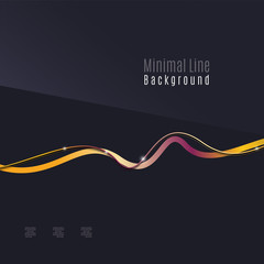 Abstract background. Wavy colorful swirly line on dark backdrop