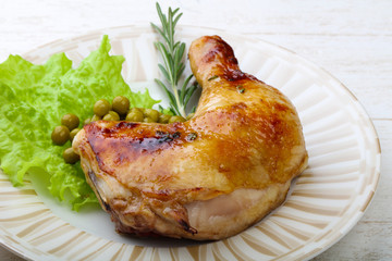 Roasted chicken leg