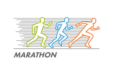 Fototapeta na wymiar Vector run and marathon logo