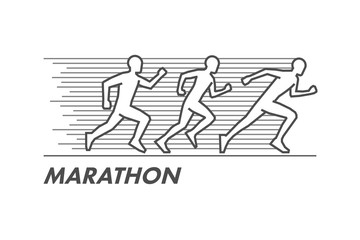 Line run and marathon logo.
