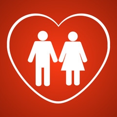 Man and woman icon with love