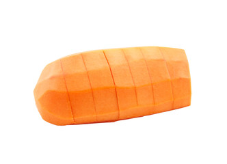peeled papaya isolated on white background
