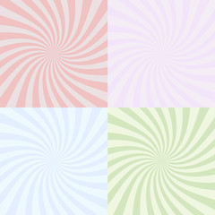 Set of retro ray backgrounds vector illustration