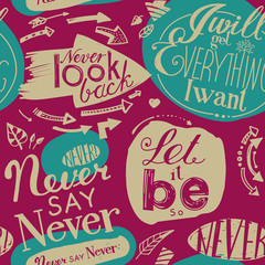 Fototapeta premium Seamless pattern of the letterings