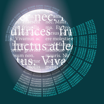 Vector abstract background and binary code and letters