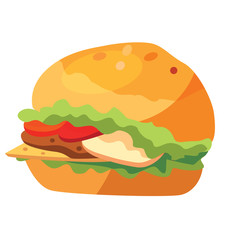Junk food - fast food - hamburger presented