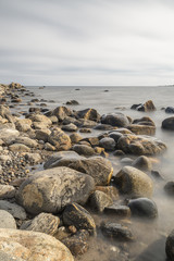 Rocky Shoreline over Ocean