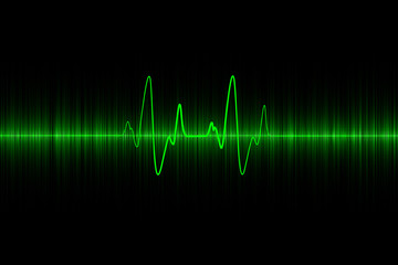green sound wave background