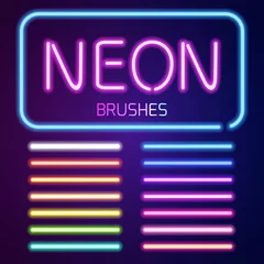 Fotobehang Neon brushes set © zapolzun
