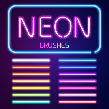 Neon brushes set