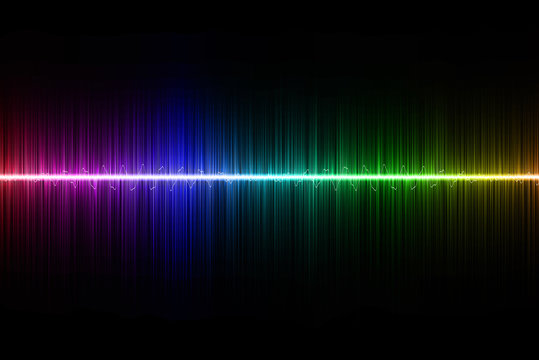 rainbow sound wave on black background