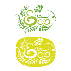 Vector eco lettering