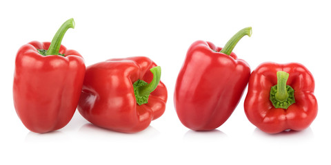red Bell pepper on white background