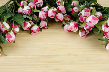 Rose flowers arranged with copyspace for your text