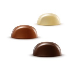 Realistic Black Dark Bitter White Milk Chocolate Candies