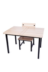 Table furniture isolated on the white