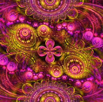 Abstract fractal floral lace background.