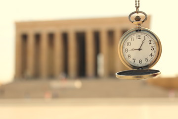 Turkey, Ankara, Ataturk's Mausoleum and time passes 09:05