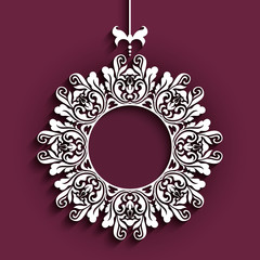 Circle frame, cutout paper pendant