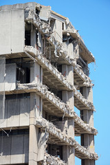 Demolition of the old Birmingham Central Library, Birmingham.