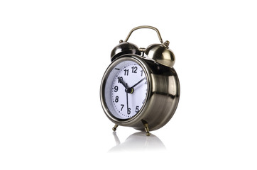 Alarm clock in time concept isolated on white