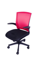 Red office chair isolated on the white background