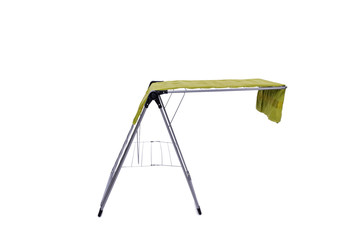 Collapsible clotheshorse isolated on the white background