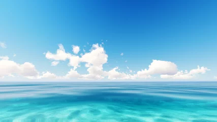 Foto auf Alu-Dibond Tropical sea sky clouds blue 3D rendering © zozulinskyi