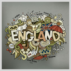 England hand lettering and doodles elements background
