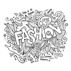 Fashion hand lettering and doodles elements