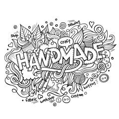 Handmade hand lettering and doodles elements