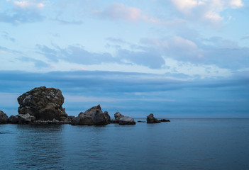 Evening sea with cloudy sky