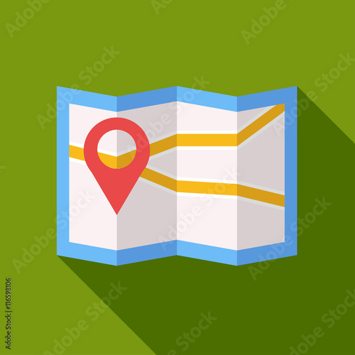 "flat image map on a blue background" Stock image and royalty-free