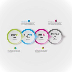 Round infographic in different colors