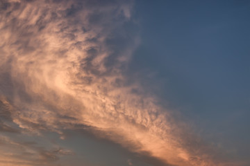 blue sky and sunset clouds
