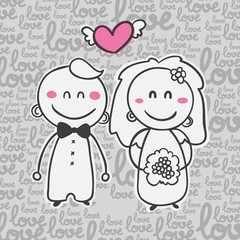 Wedding card cartoon invitation 