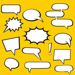 Comic Book speech bubbles and yellow background
