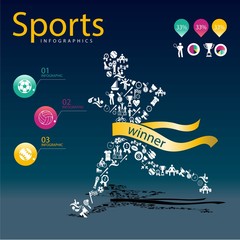 Sports infographic champion template