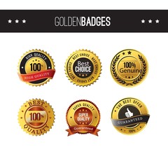 High quality golden badges
