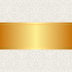 Floral background golden banner design