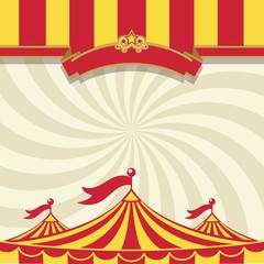Circus tent and sunburst