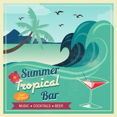 Summer tropical bar poster 