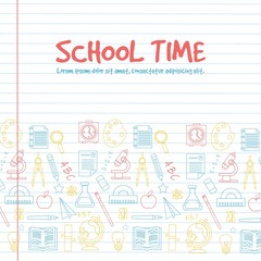 School time background with school elements