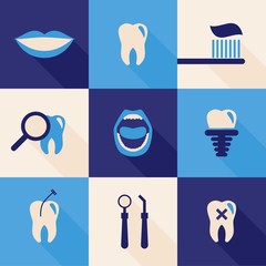 Dental icons set 