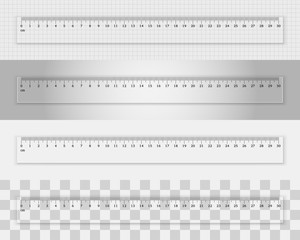 Transparent plastic ruler 30 centimeters