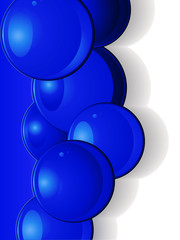 Dark blue glossy spheres portrait