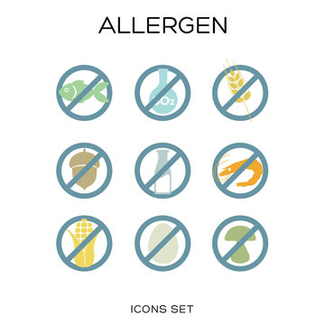 allergen free icon set