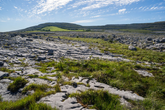 Rocky limestone wilderness landscape of the Burren in county Clare, Ireland